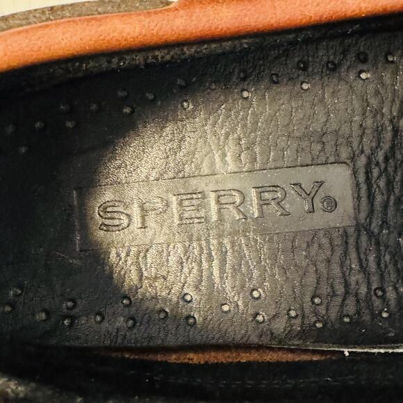 Sperry Shoes Mens 8.5 Brown Black Leather Tassel Loafers Kiltie Slip On Moc Toe - Picture 10 of 12